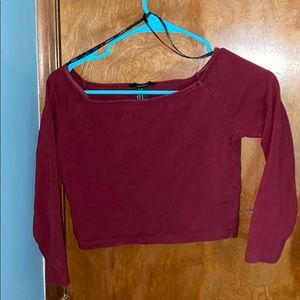 Maroon long sleeved crop top